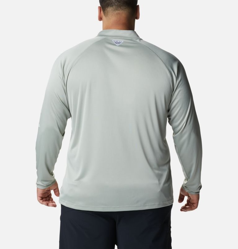 Men's Columbia PFG Terminal Tackle 1/4 Zip Sweatshirts Grey | Plus Size CA-IL504